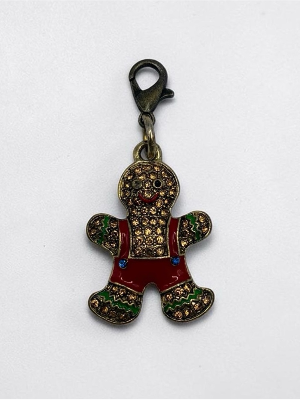 Heidi Daus Crystal Enamel Gingerbread Man Holiday Christmas Charm